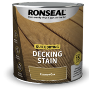 A tin of Ronseal quick drying wood stain